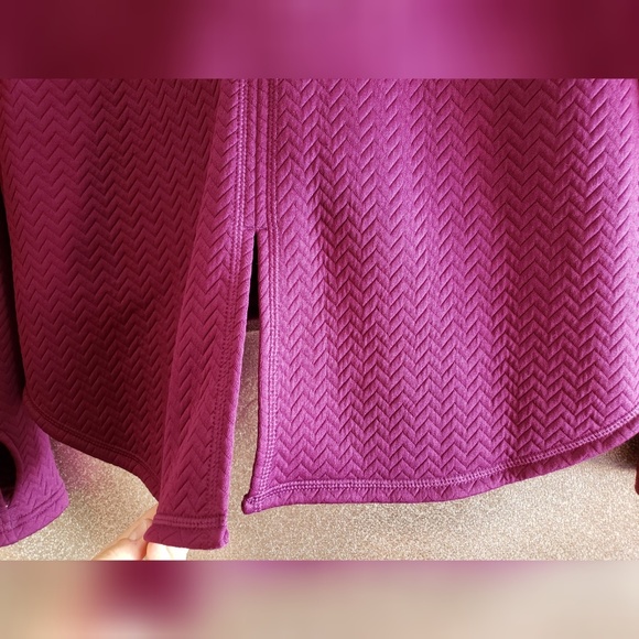 Puma Quilted Knit Sweat Jacket Large Purple Hi Low - Picture 7 of 7